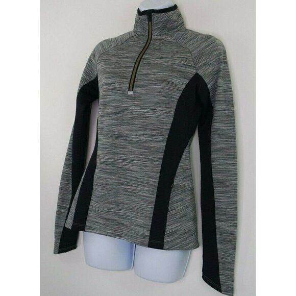 Athleta 1/2 Zip Womens Size XS Gray Black Mock Neck Sport Sweater Pullover Top - Picture 2 of 12